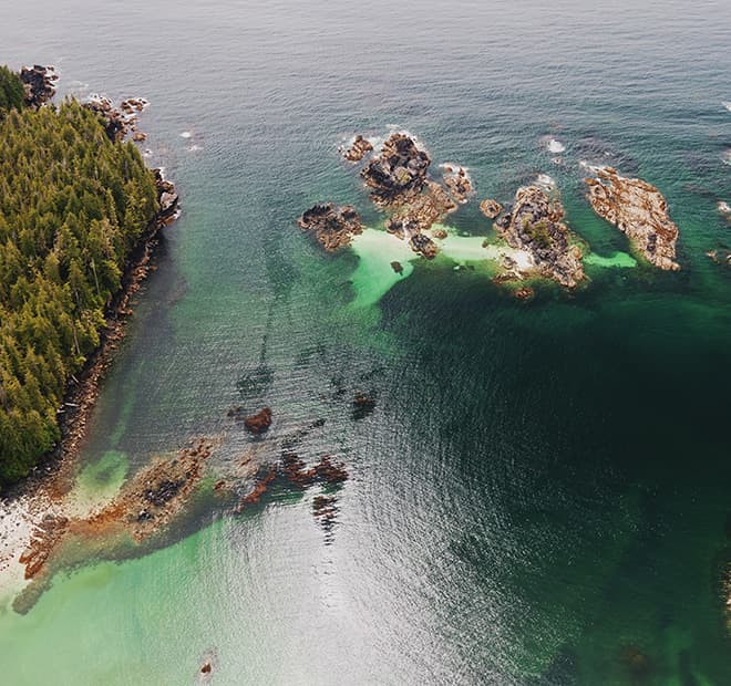 Aerial view of the inside passage between Alaska and British Columbia. Photo by Sonia Luokkala, Southeast Alaska Indigenous Transboundary Commission.